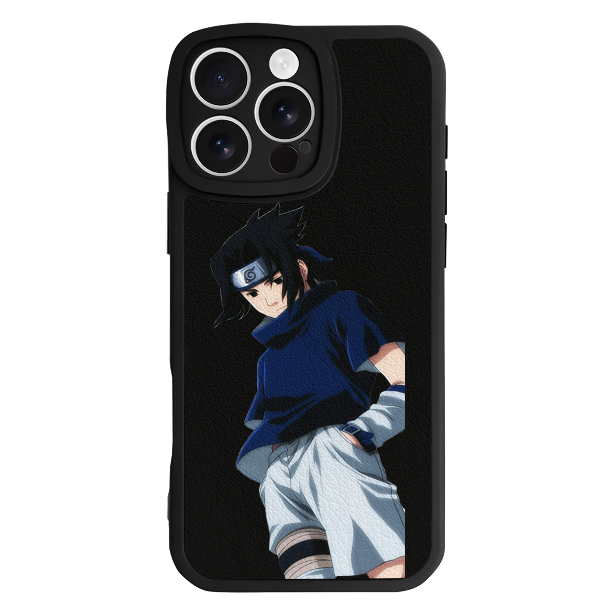 （画像用） NARUTO -ナルト- うちは サスケ Uchiha Sasuke 【iPhone 16シリーズ対応】シリコンスマホケース（レザー調） 材質：シリコン